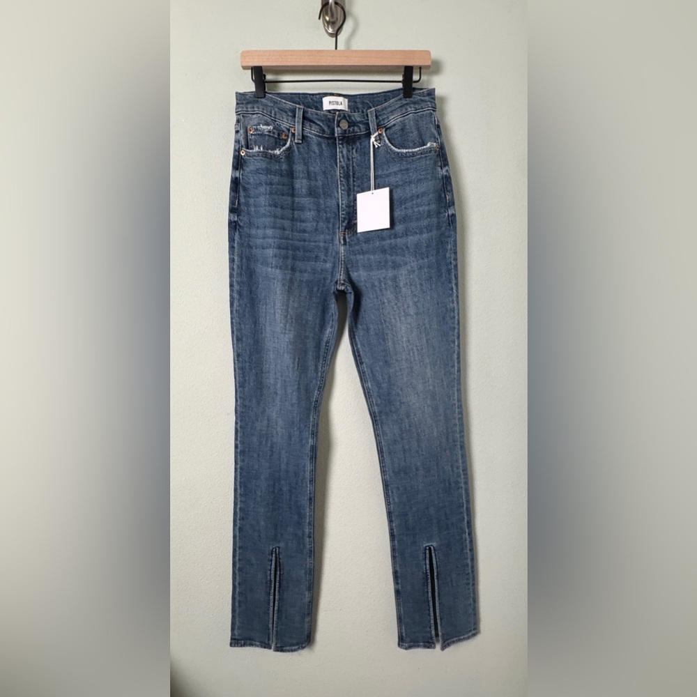 Revolve PISTOLA Jeans Colleen High Rise Slim Flare in Willow Size 30 NEW - Picture 4 of 13
